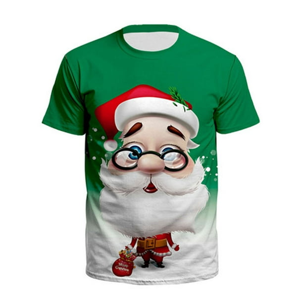 New Christmas Gift Women Men Casual 3D T-Shirt Xmas Print  Short Sleeve Tops Tee
